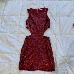 Red sequin dress